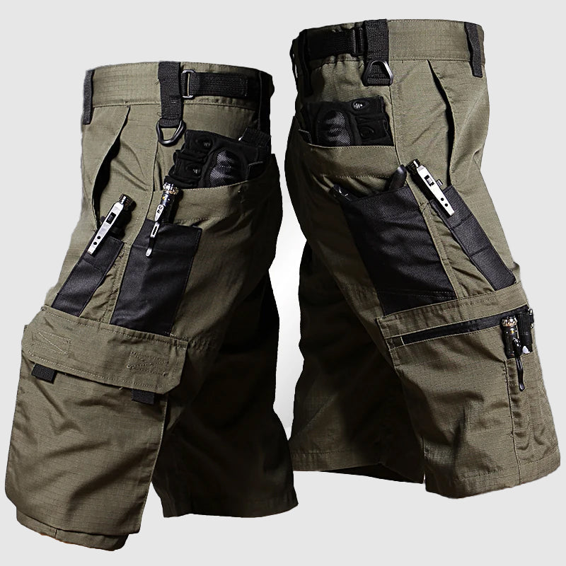 Felix Grant Delta Force shorts in multi-color, relaxed tactical fit with multi-pocket design for men