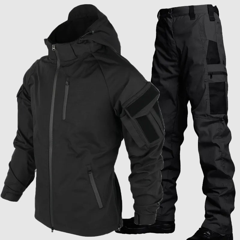 Felix Grant dark waterproof outdoor set with secure pockets, wind-resistant breathable design