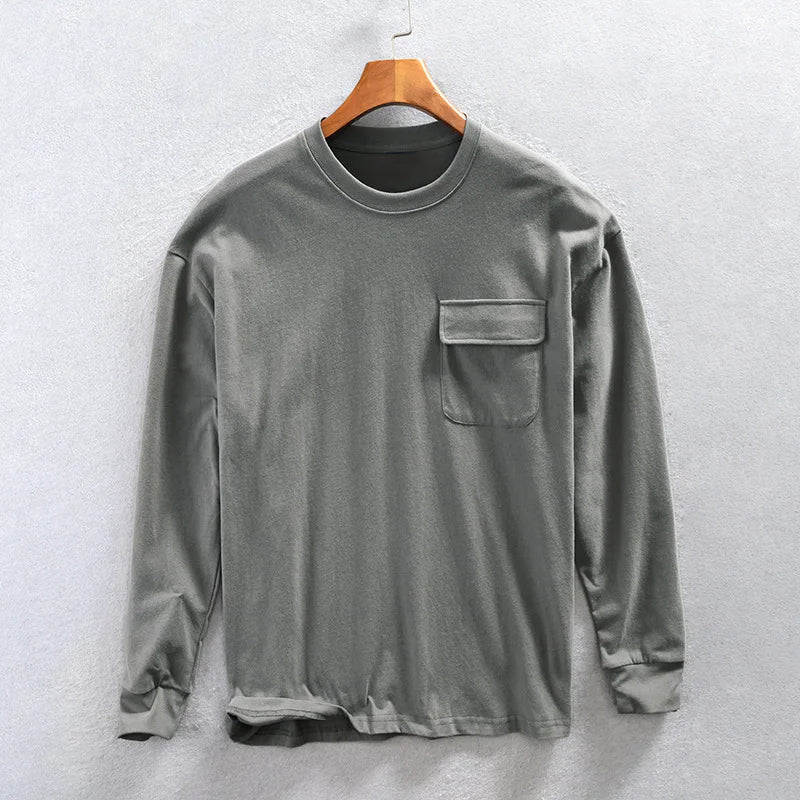 Felix Grant everyday cotton sweatshirt with O-neck collar and functional chest pocket for casual wear