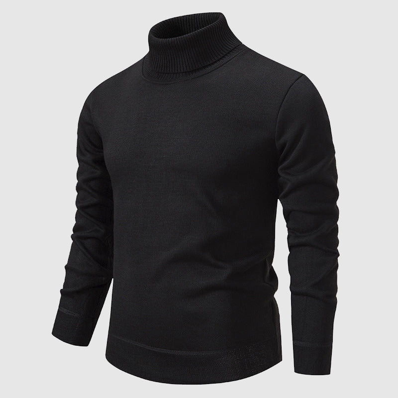 Felix Grant modern turtleneck sweater in soft knit poly-blend, elegant cold-weather style with artful knit texture