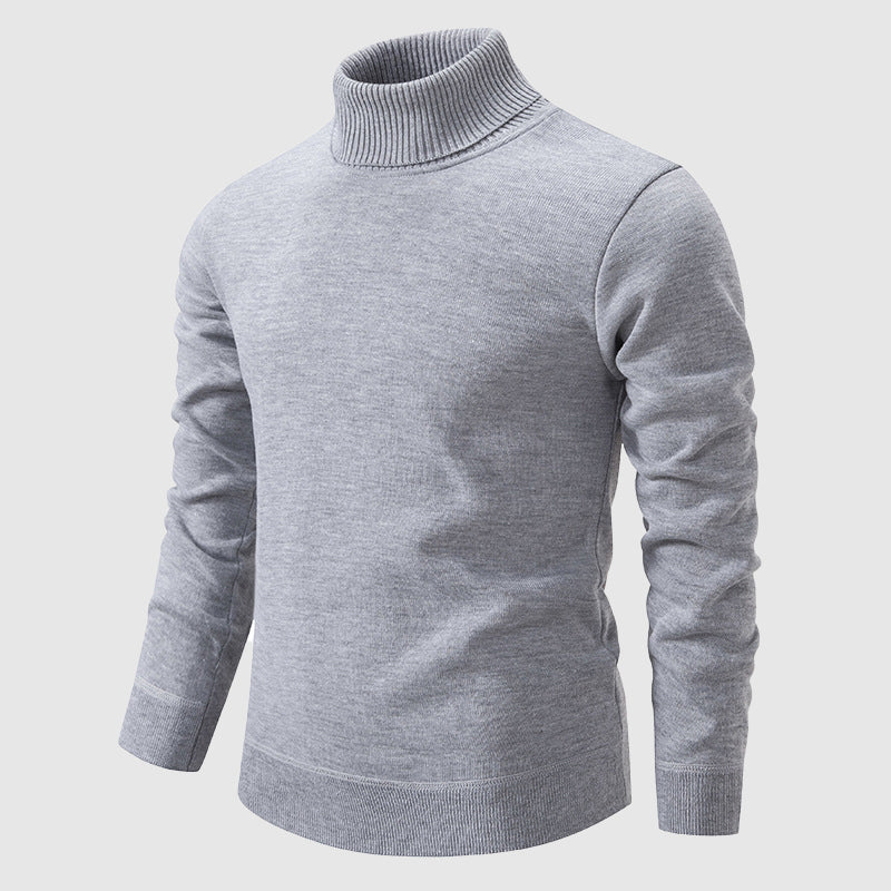 Felix Grant modern turtleneck sweater in soft knit poly-blend with elegant artfully knitted design
