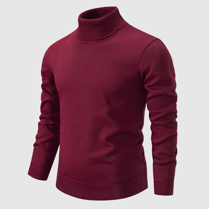 Felix Grant modern turtleneck sweater in soft knit poly-blend fabric with elegant artfully knitted design