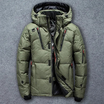 Felix Grant Mountain down jacket white goose insulation detachable hood reinforced zippers winter style