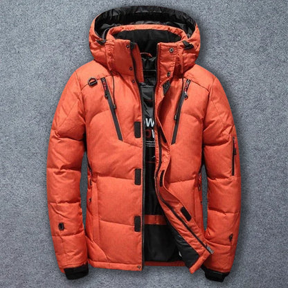 Felix Grant Mountain down jacket white goose insulation detachable hood winter puffer coat