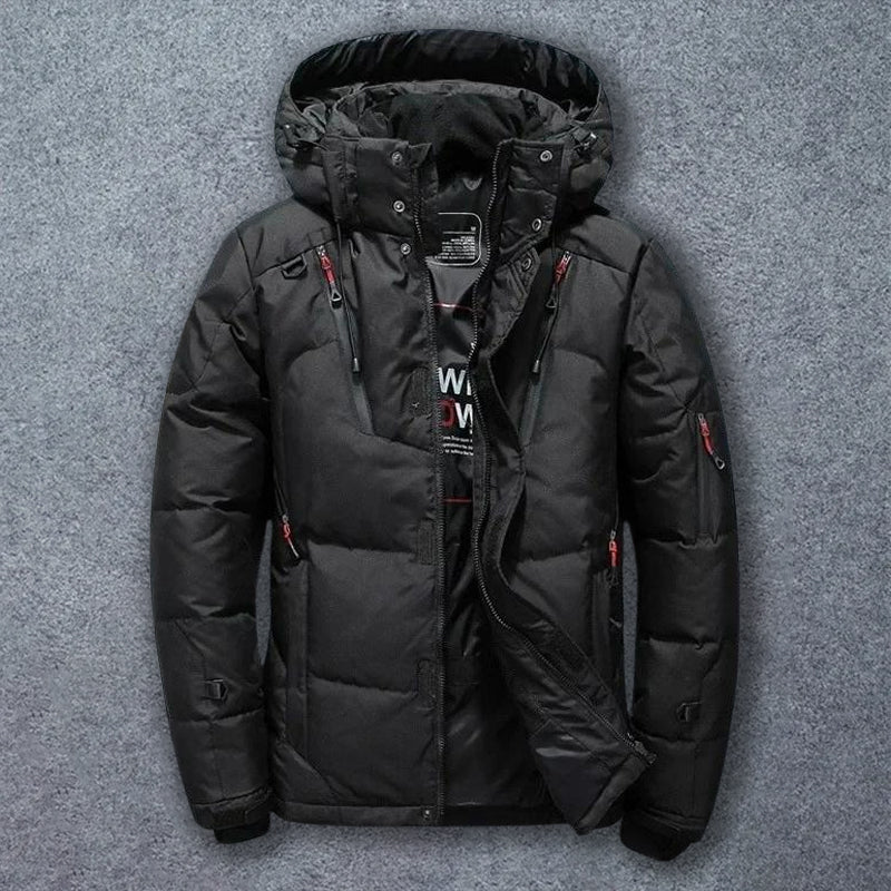 Felix Grant Mountain down jacket white goose insulation detachable hood reinforced zippers winter style