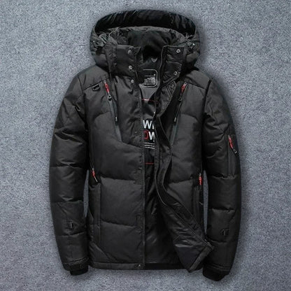 Felix Grant Mountain down jacket white goose insulation detachable hood reinforced zippers winter style