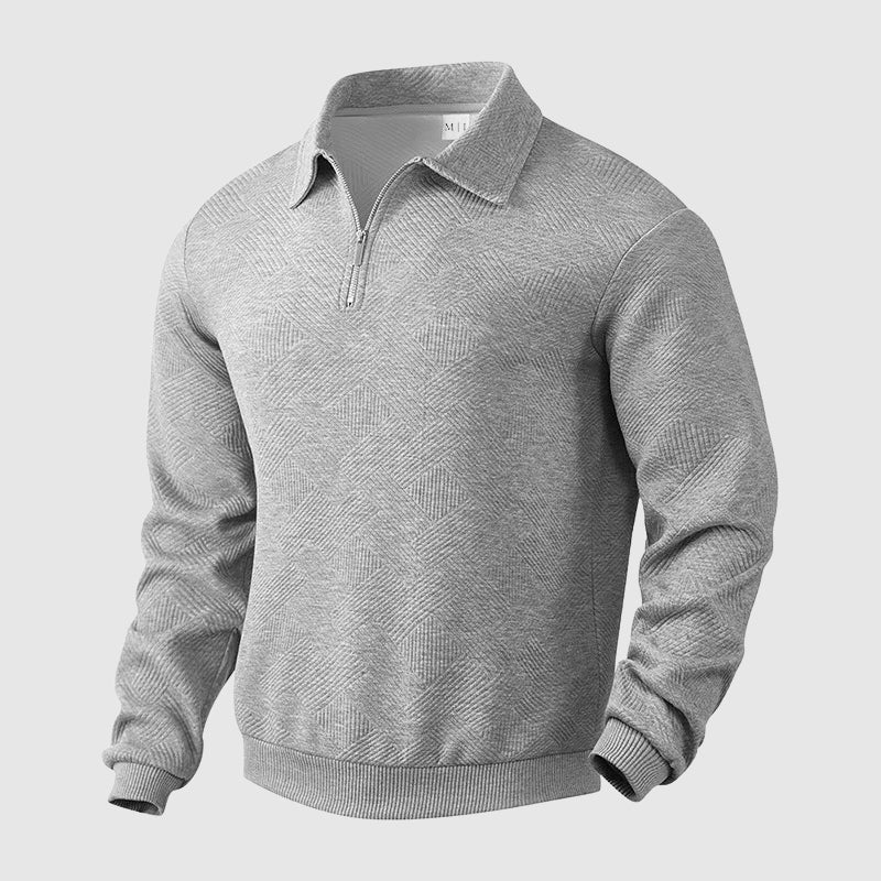 Felix Grant Urban Polo Sweater loose fit long-sleeve polyester blend with modern zipper collar