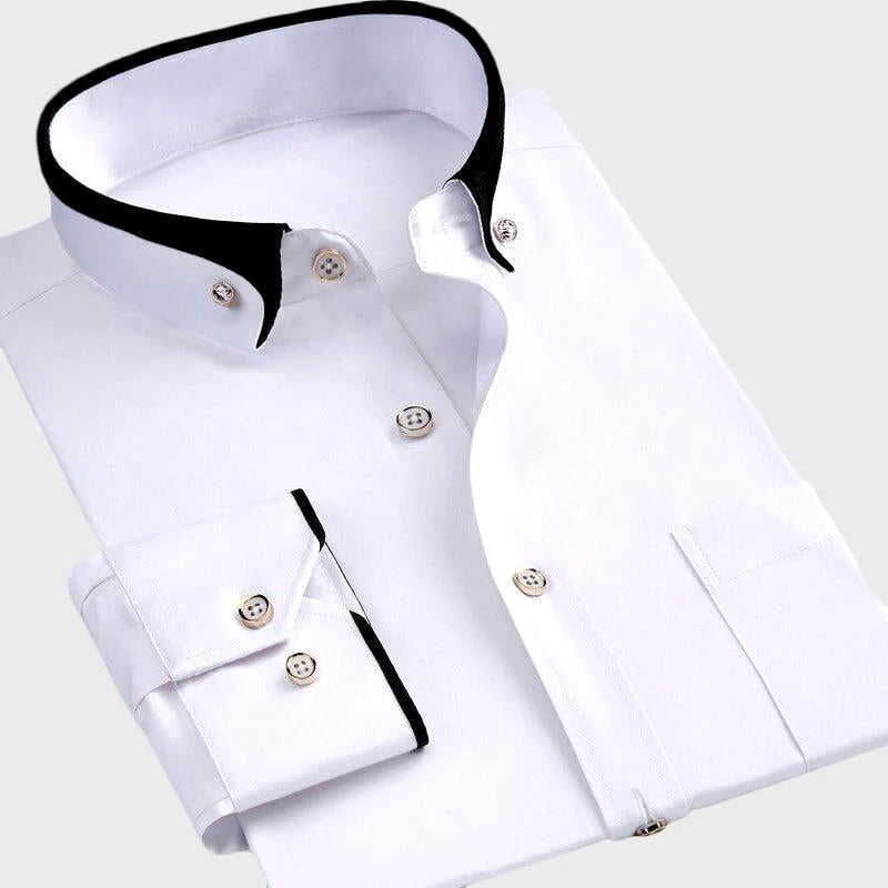 Aiden stretch dress shirt breathable fabric slim fit versatile style for all-day comfort