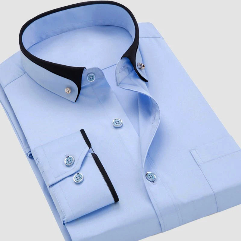 Aiden stretch dress shirt breathable flexible fabric slim fit for all-day professional wear