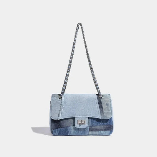 Fiona Paneled Denim Convertible Bag - Wavlynn