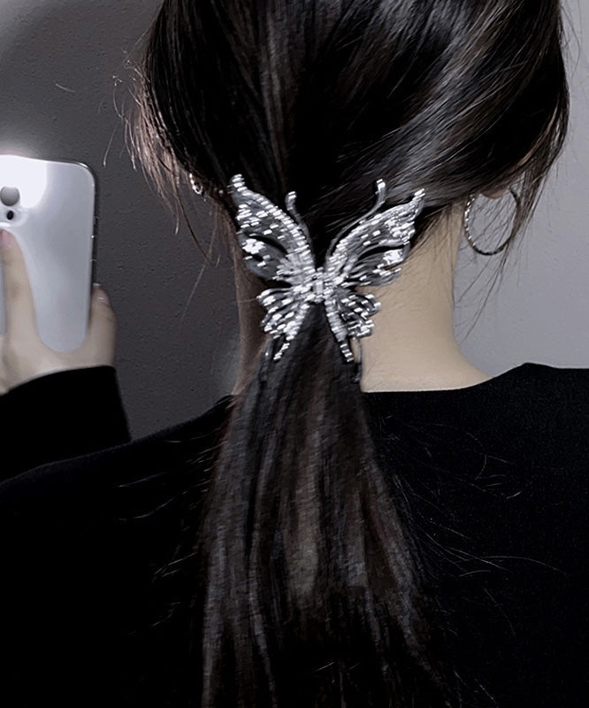 Épingle à cheveux papillon requin en métal fin et zircon - Wavlynn