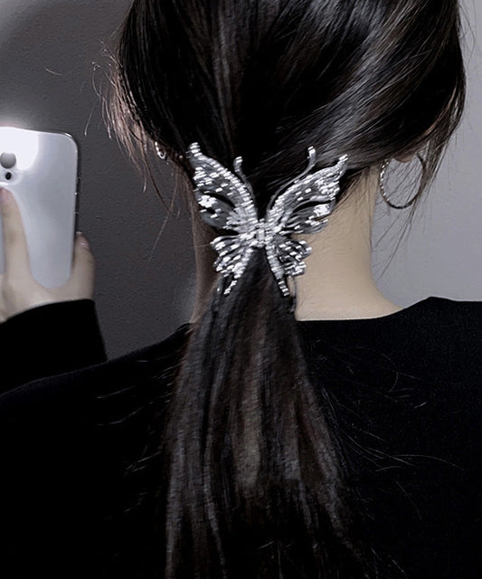 Épingle à cheveux papillon requin en métal fin et zircon - Wavlynn