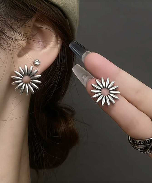 Boucles d'oreilles à tige en alliage de cuivre et soie fine marguerite - Wavlynn