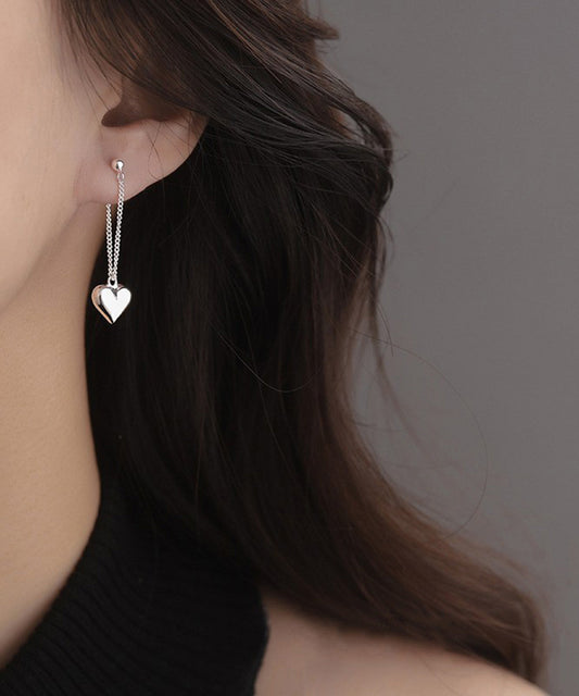 Boucles d'oreilles pendantes à pampilles Love en acier inoxydable et soie fine - Wavlynn