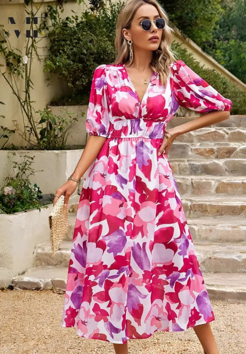 Floral Midi Dress for Women Dresses Wavlynn Offer