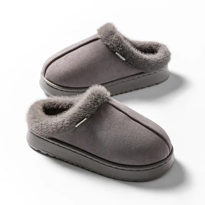 Women's fluffy plush indoor slippers cozy cloud-like comfort with thick anti-slip EVA sole