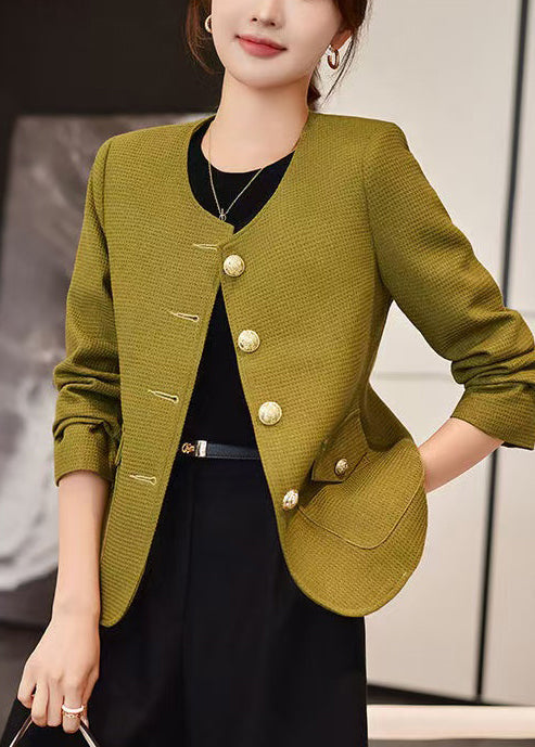 Oversized Light Green Cotton Blazer for Spring Formal Chic by Wavlynn