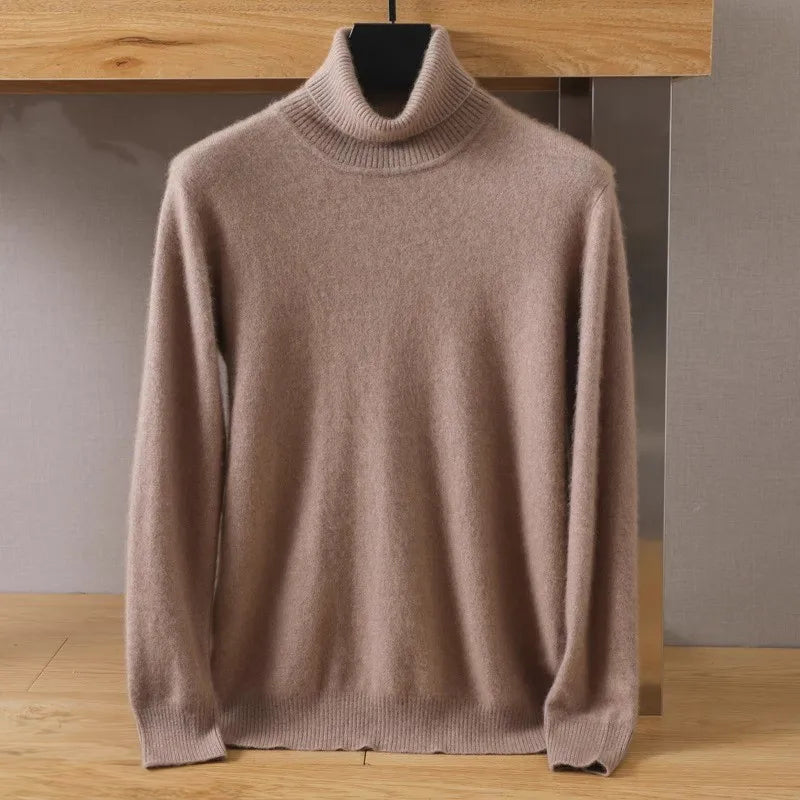 Ivory velvet-soft wool turtleneck sweater unisex minimalist knitwear with luxurious cozy fit