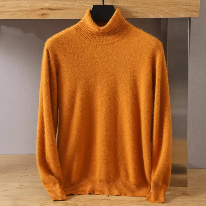 Ivory velvet-soft wool turtleneck sweater unisex minimalist luxury knitwear cozy refined fit