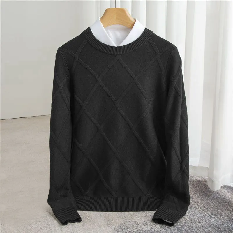 François Blanchet unisex cream cashmere sweater, O-neck relaxed fit with subtle woven texture pattern