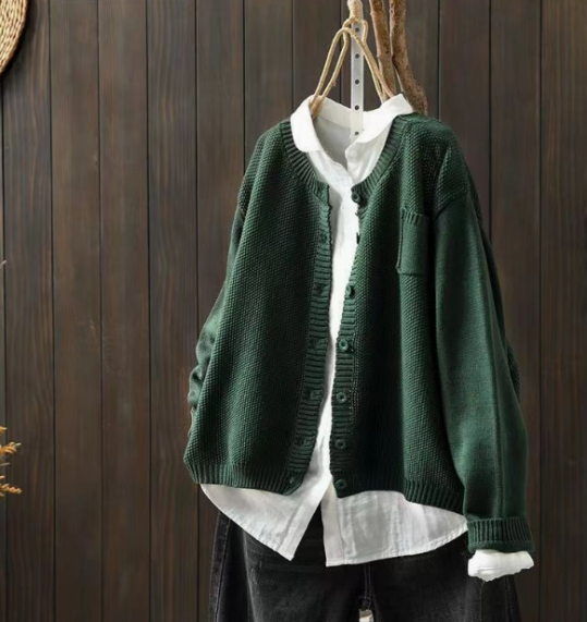 Margaux relaxed oversized cardigan in cozy knit, laid-back silhouette with timeless elegant drape