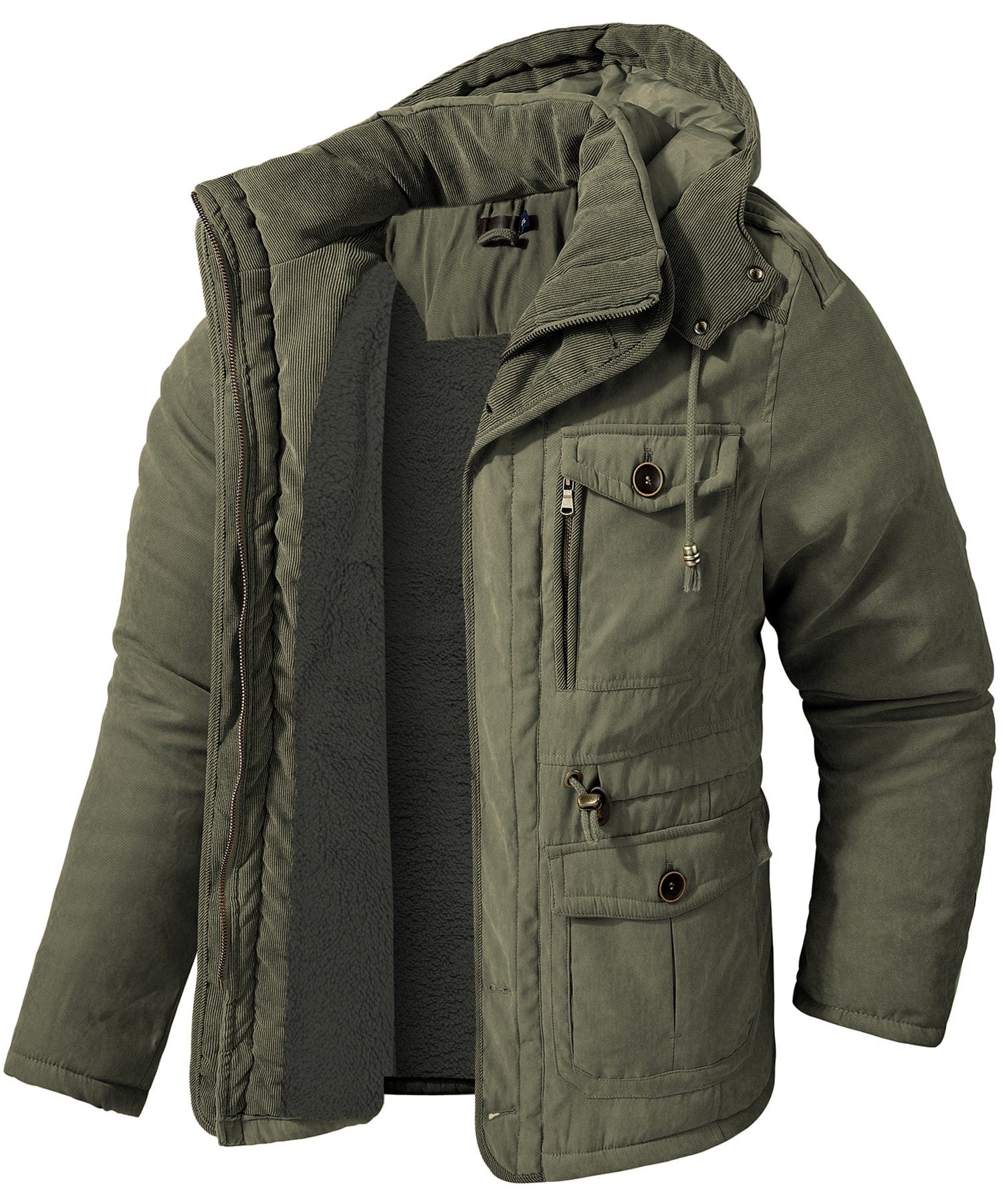 Men's Rowan insulated winter jacket navy blue heavyweight hood fleece-lined cold weather outerwear