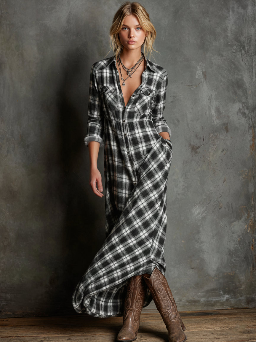 Women's floral maxi dress flowing silhouette flattering long drape elegant day-to-evening style