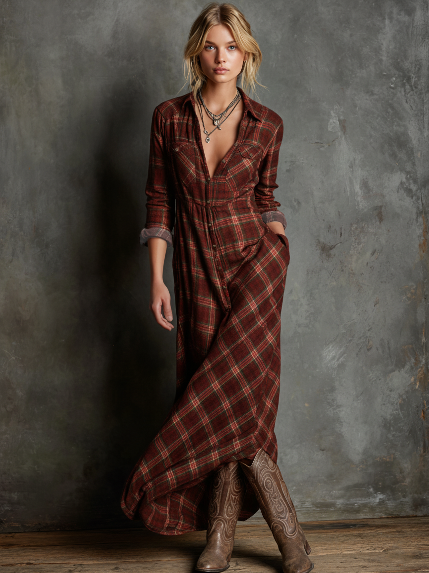 Women's floral maxi dress flowing silhouette flattering long drape day-to-evening elegant design