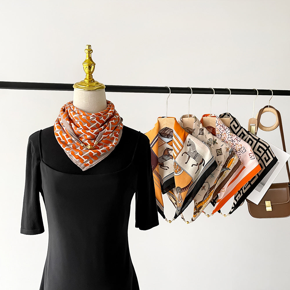 Gioia di Seta silk scarf by Sofia Amoretti, lightweight statement accessory with luminous sheen