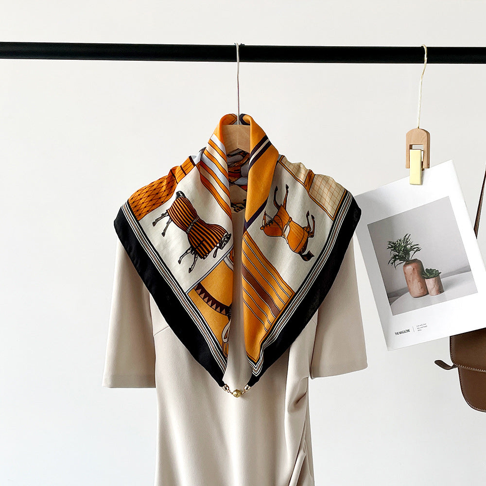 Gioia di Seta silk scarf by Sofia Amoretti, light-catching statement accessory in versatile style