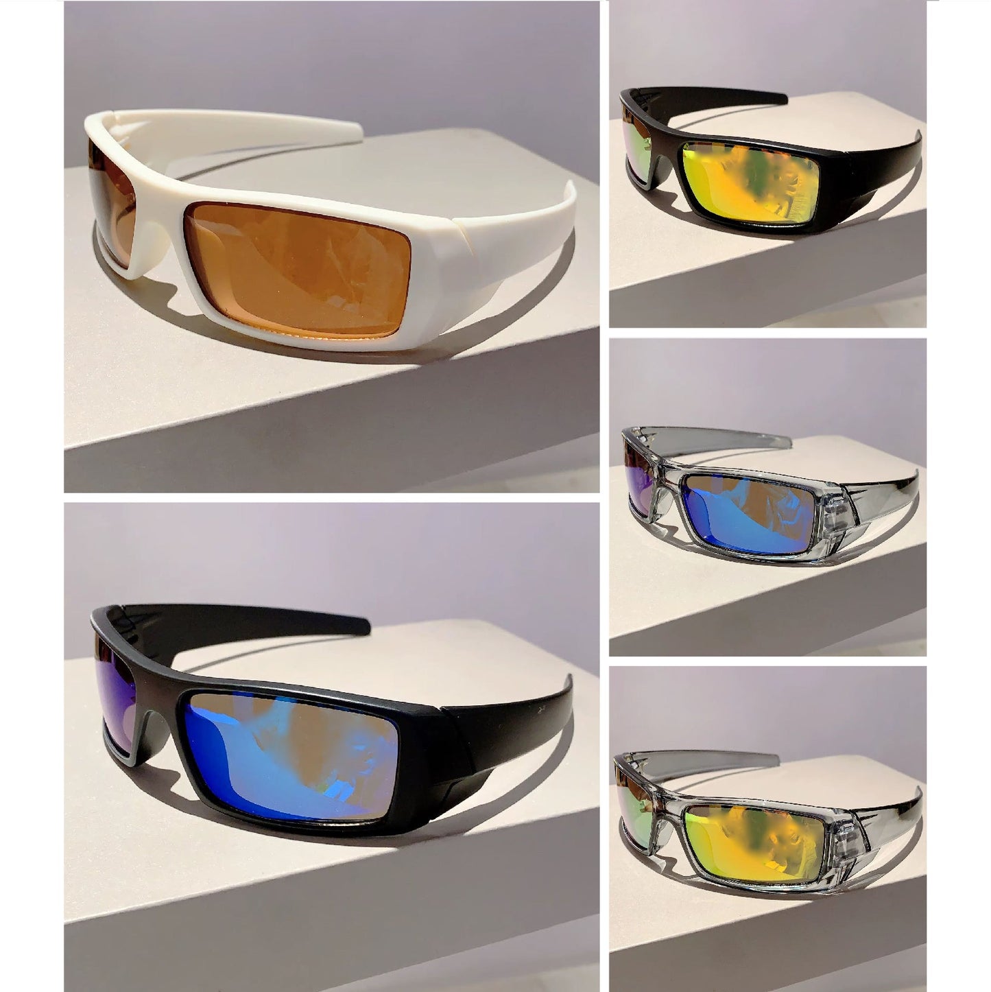 Glacier Vision oversized sunglasses with colorful vibrant frames and UV-protective polycarbonate lenses