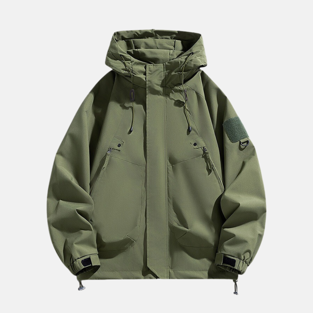 Wavlynn men's relaxed-fit utility jacket water-resistant multi-pocket technical outerwear for all-weather wear