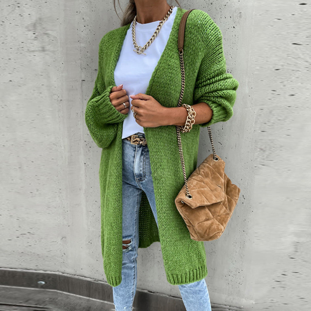 Wavlynn Lauren women's relaxed fit long open-front cardigan with effortless longline silhouette