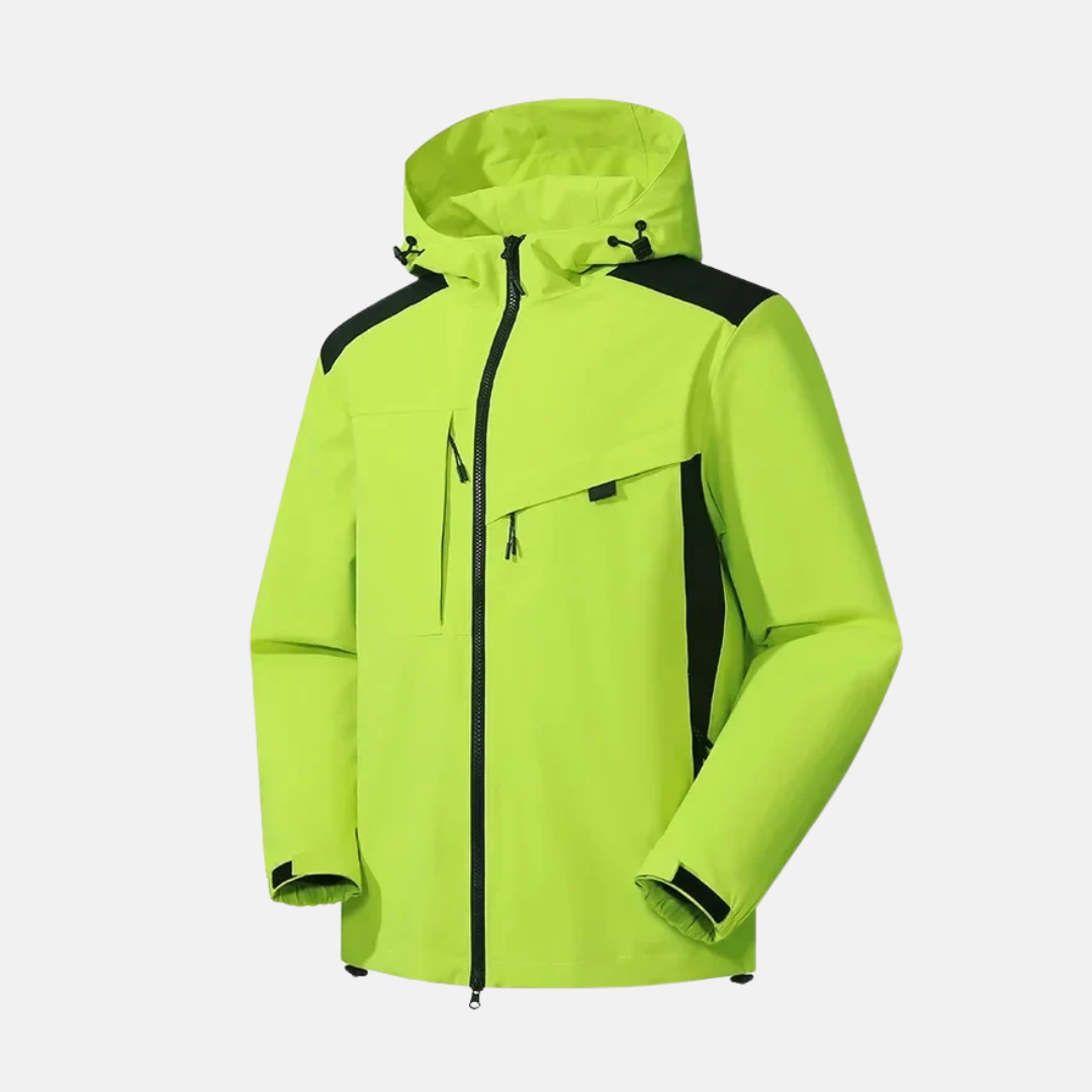 Wavlynn men's weather-resistant hooded jacket relaxed fit adjustable hem casual outerwear
