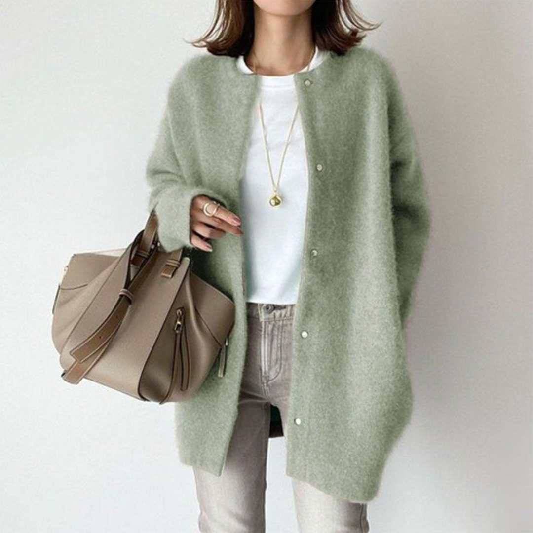 Riley refined layered cardigan soft breathable structured design for elegant everyday style