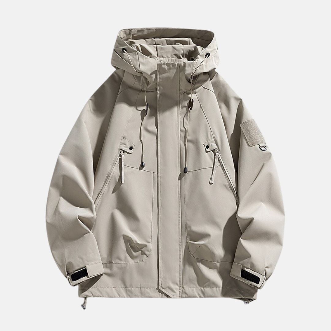 Wavlynn men's relaxed-fit utility jacket water-resistant multi-pocket technical outerwear for city and outdoor wear