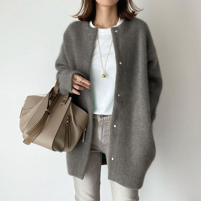 Riley refined layered cardigan soft breathable knit with structured dimensional design for elevated everyday style