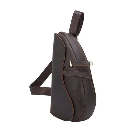 Brown Leather Saddle Bag - Wavlynn