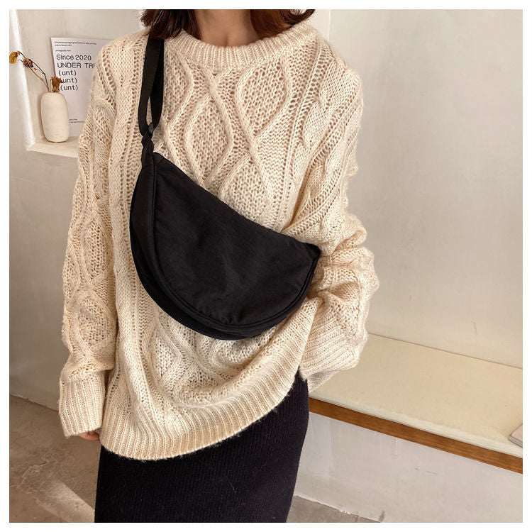 Wavlynn Nevaeh crescent crossbody bag soft textured fabric adjustable strap lightweight everyday use