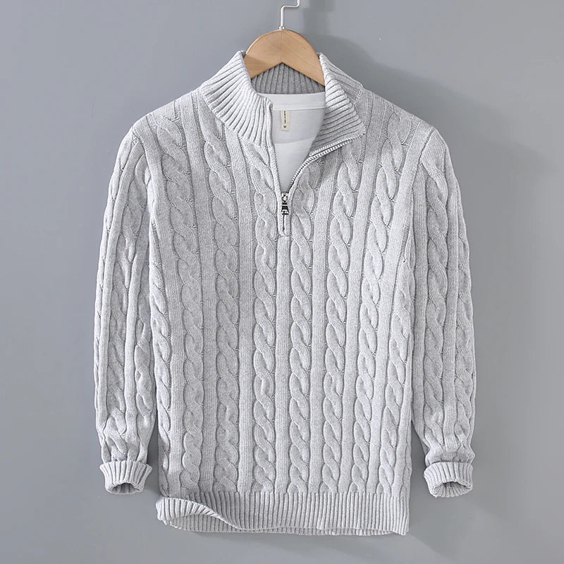 Sylor beige cotton sweater classic relaxed fit thick cozy fabric Italian-inspired casual style