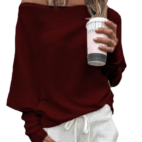 Women's off-shoulder ribbed knit oversized sweater long sleeve casual cozy pullover in neutral tone