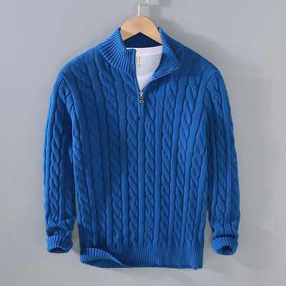 Sylor cream cotton sweater classic relaxed fit with Italian-inspired thick cozy knit fabric