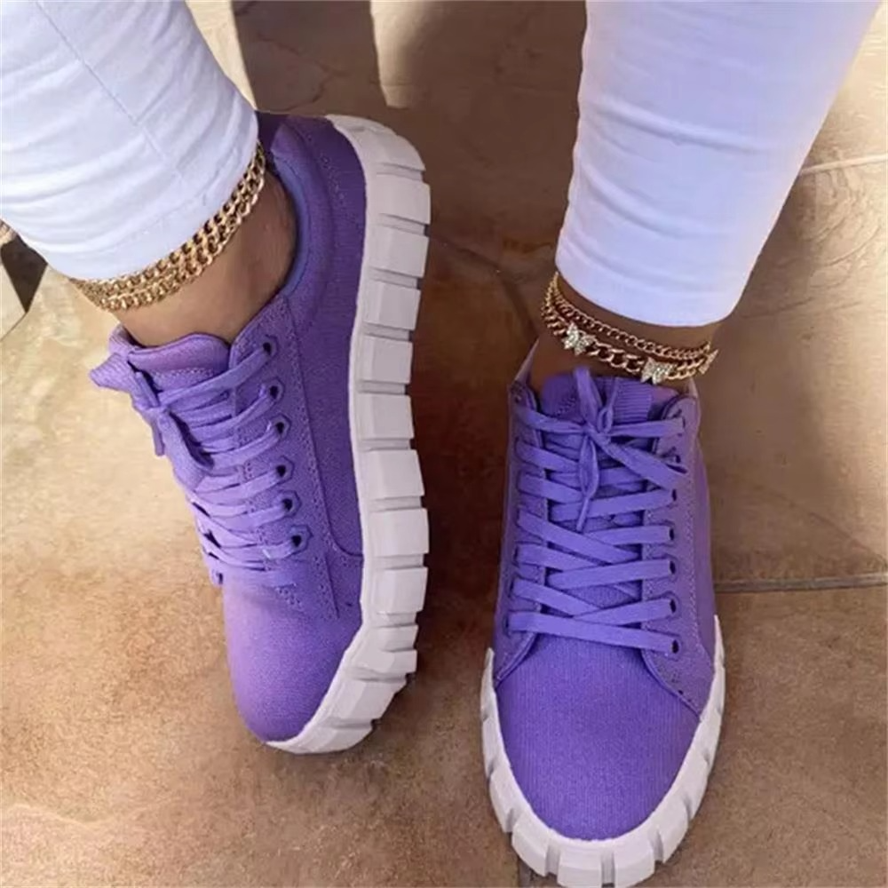 Women's high platform lace-up walking shoes in neutral tone, bold chunky sole, city-ready fashion style