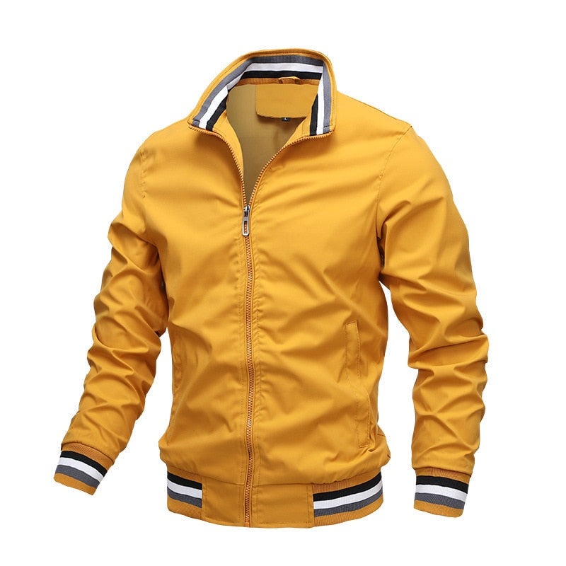 Men's lightweight bomber jacket casual fit with ribbed cuffs and zipper closure modern everyday style