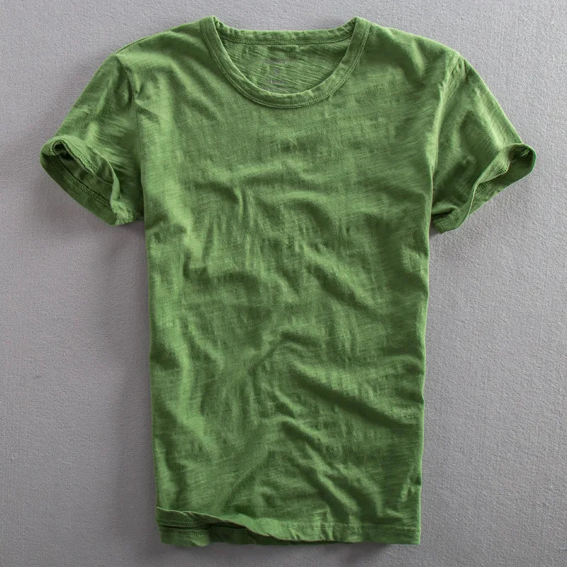 Wavlynn Ryan classic crew neck cotton tee regular fit everyday layering essential in neutral tone