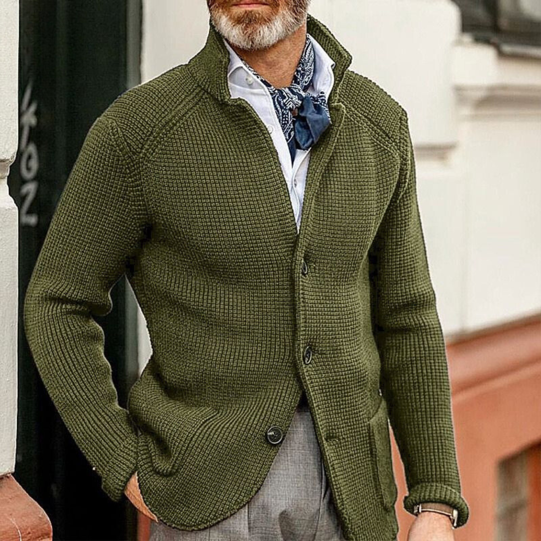 Men's Lennox timeless cardigan classic cut refined knit elegant everyday layered style