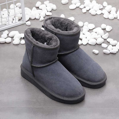Women's suede ankle boots flat sole with plush interior lining, cozy everyday style for cooler seasons