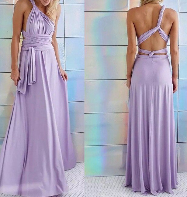 Sage green halterneck maxi dress with open back and waistband, elegant formal party silhouette
