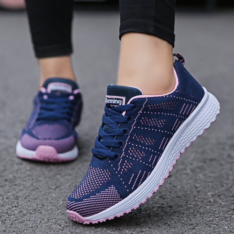 Women's beige lace-up comfort walking shoes with cushioned sole and lightweight nylon upper