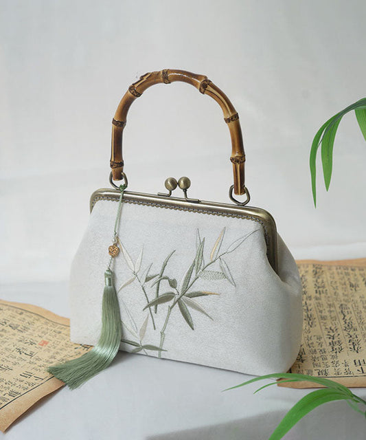 Sac fourre-tout de style chinois brodé en bambou fait main - Wavlynn